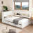 Full Size Wood Daybed with Storage Shelves, USB, LED, and Trundle-389937450