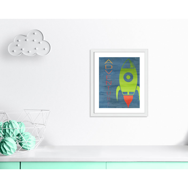 Space Explore 2, impression sur papier, H 24,5 po x l 20,5 po x P 0,6 po, Encadré plat blanc