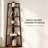 5-Tier Solid Wood Corner Shelf – Tall Ladder Bookshelf with Space-Saving Design for Bathroom & Living Room-137437689