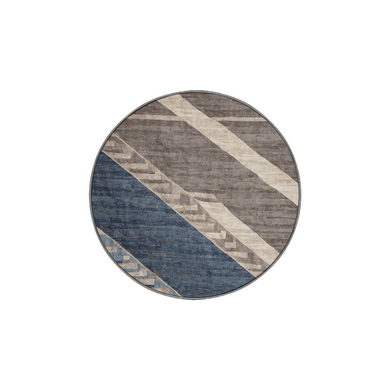 Silky Soft Plush Gray Area Rug, Round 4'