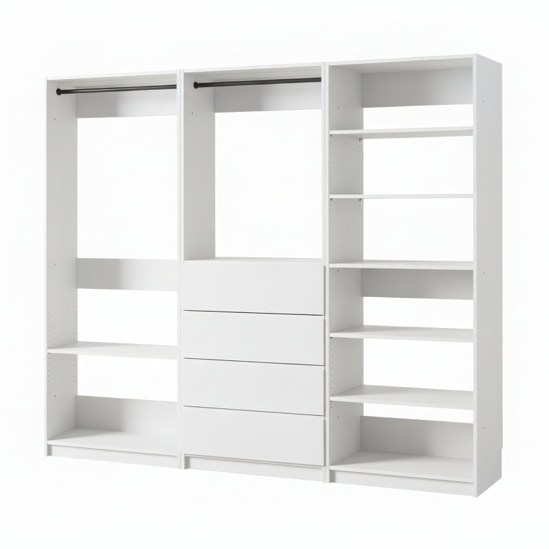 Prosper Freestanding Walk In Wood Closet System, White
