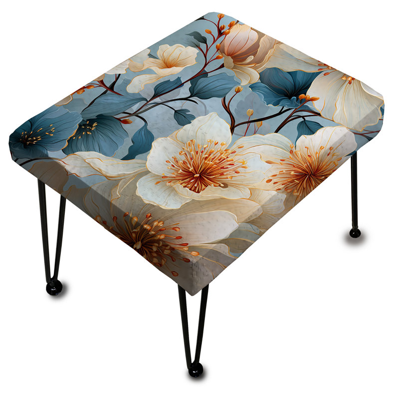 Repose-pieds floral bleu exquis Melody