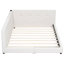 Lit plateforme tapissier grand avec ports USB intégrés, beige