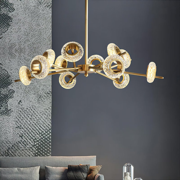 Joosep 34" 12-Lights Sputnik Sphere Chandelier  with LED Light Kit