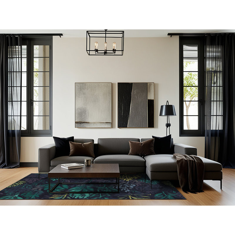 Starlit Bloom Rug, Rectangle 5' x 8'