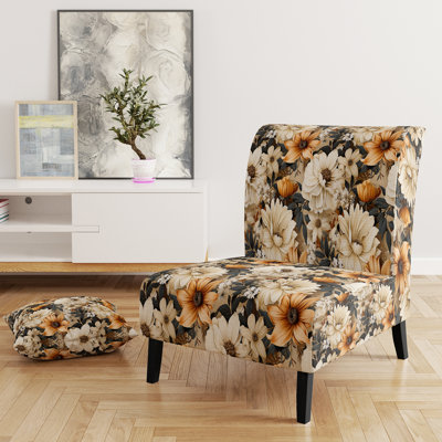 Earthy Elegance Boho Pattern I - Upholstered Cottage Accent Slipper Chair