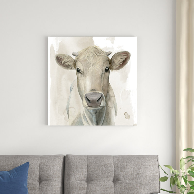 «Prairie Bovine I», peinture sur toile, H 30 po x l 30 po