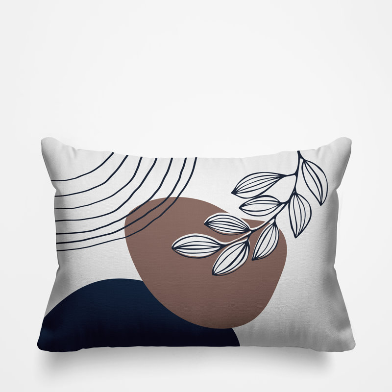 Coussin intérieur / extérieur Lupita, Nu / bleu marine