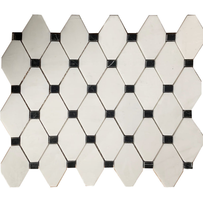Marble Octagon and Dot Mosaic Wall & Floor Tile