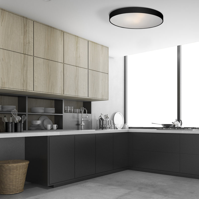 Sherwood LED Flush Mount, Black, 5cm H x 60cm W x 60cm D