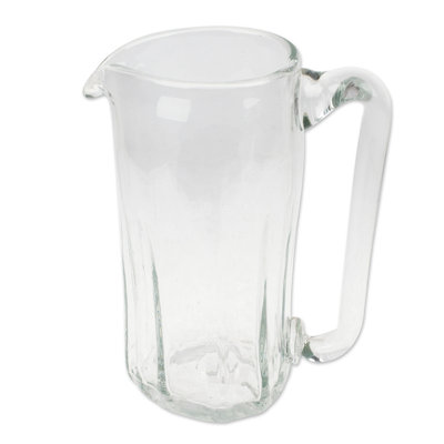 Novica Handmade Garden Relaxation Blown Recycled Glass Pitcher