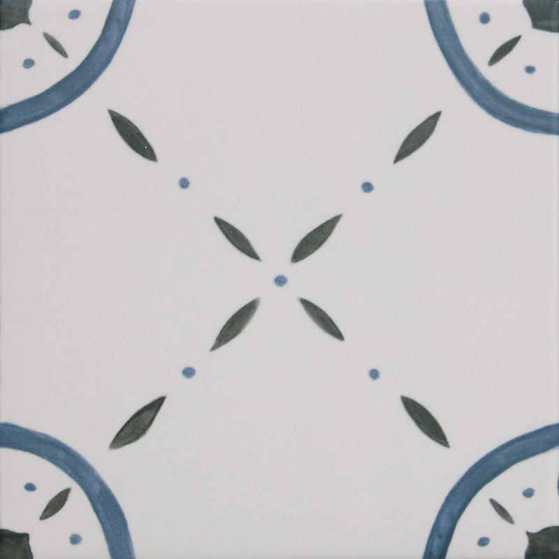 Carreau de porcelaine Santorini, Bleu