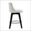 Chaises de comptoir pivotantes, tissu de lin moderne avec dossier capitonné, tabourets de bar élégants, ensemble de 2 pour bar, îlot de cuisine, salle à manger, blanc-39322802