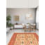 Tapis ivoire / rouge en laine noué à la main de conception unique 6 pi 6 po x 10 pi 3 po New Age