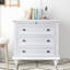 Table de chevet peinte 27,6 "avec plateau coulissant, armoire de chevet tendance avec 3 tiroirs-396688449