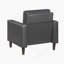 Chaise longue moderne en similicuir gris foncé-1248744327