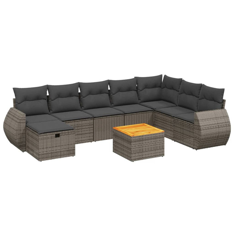 Ensemble de canapé de jardin modulaire en rotin PE 9 pièces Vidaxl