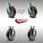 SS Polyurethane Caster Set with Ball Bearings 2 Swivel Lock 2 Rigid SCC