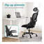 Chaise de bureau, fauteuil pivotant confortable à haut dossier, roulettes, appui-tête réglable, soutien lombaire confortable, accoudoir rabattable-1774695644-1774695645