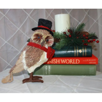 Hibou herbe debout avec tophat