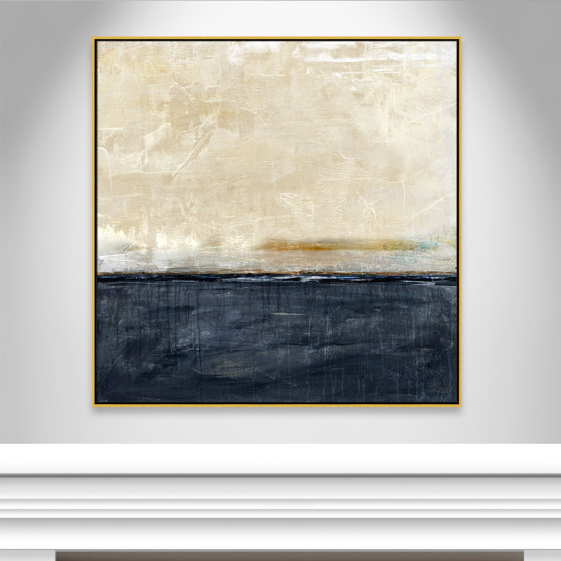 «Better Days», impression marine par Denise Brown, H 46,5 po x l 46,5 po, Doré