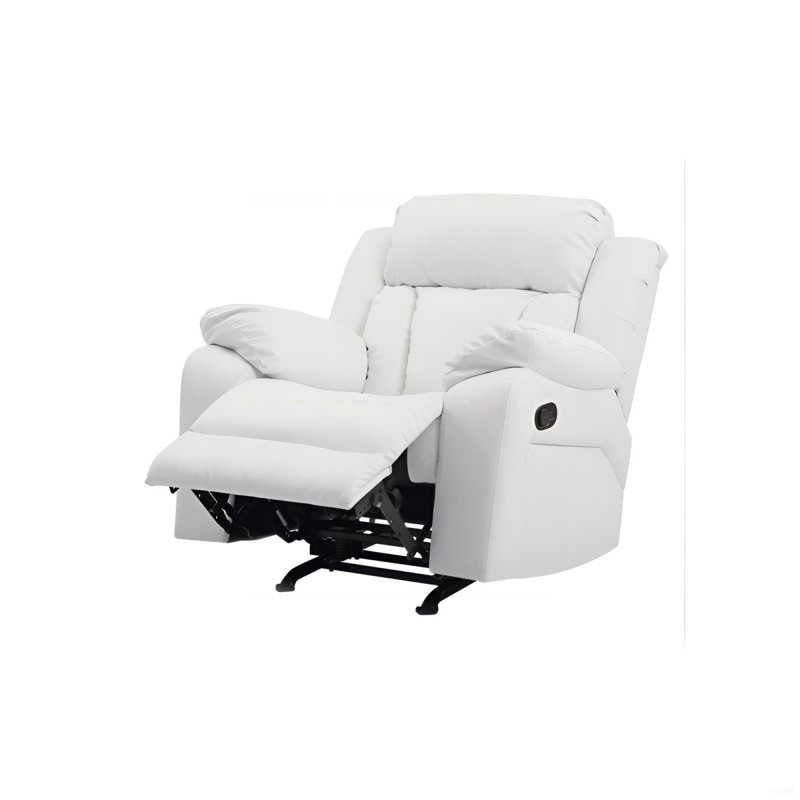 Élégant fauteuil inclinable avec accoudoirs rembourrés, Blanc