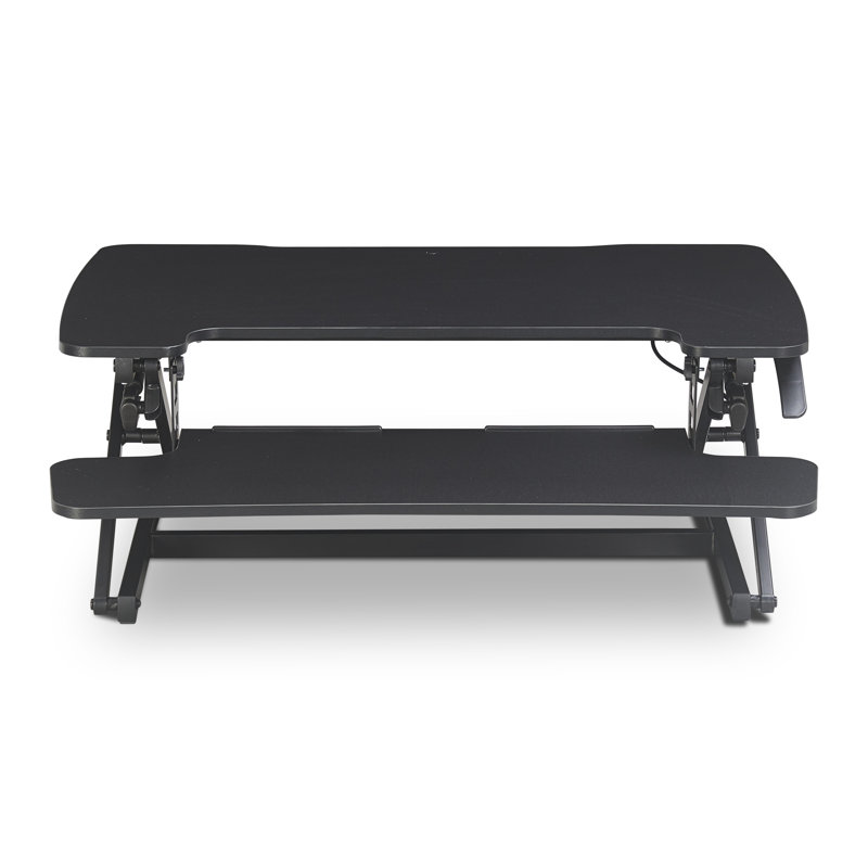 True Seating Ergo Height Adjustable Small Standing Desk Converter, Black, 5.5" H x 35" W x 23.2" D