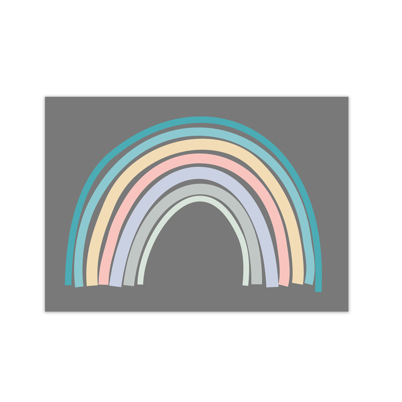 Multicolour Rainbow Art Original - Print, Grey, Unframed, 21cm H x 30cm W x 1cm D