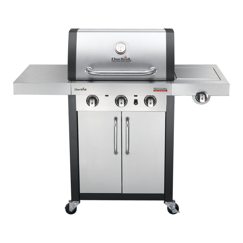 Char-Broil Professional Series 3400 B - 3 Burner Gas Barbecue Grill with TRU-Infrared Technology and Side-Burner, White