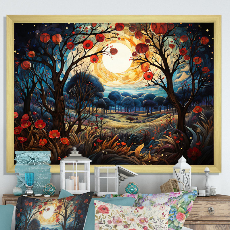 Judaism Orchard of Righteousness I - reproduction d'art, H 34 po x l 44 po x P 1,5 po, Cadre doré simple