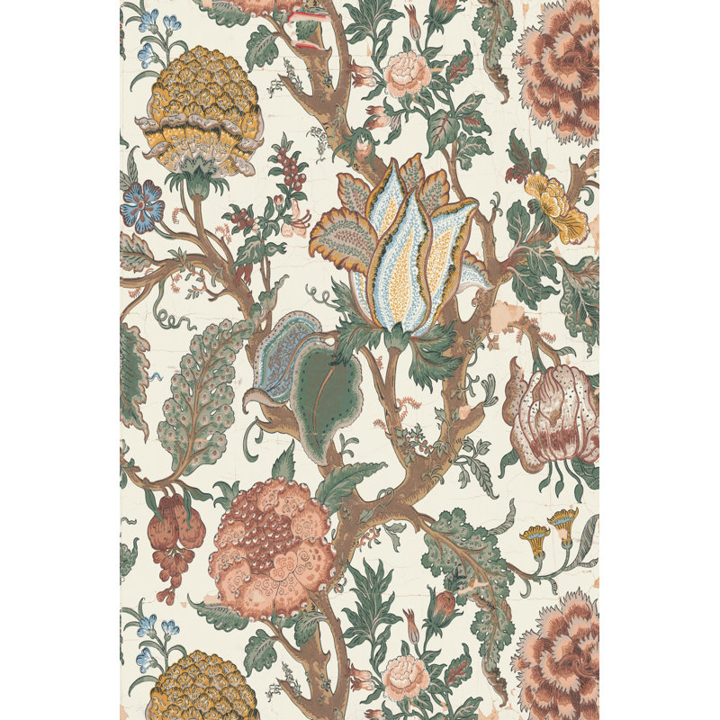 Pastel Jacobean Floral I by Baxter Mill Archive - Wrapped Canvas Painting, 122cm H x 81cm W
