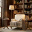 Fauteuil moderne rembourré avec pieds tournés-951753808