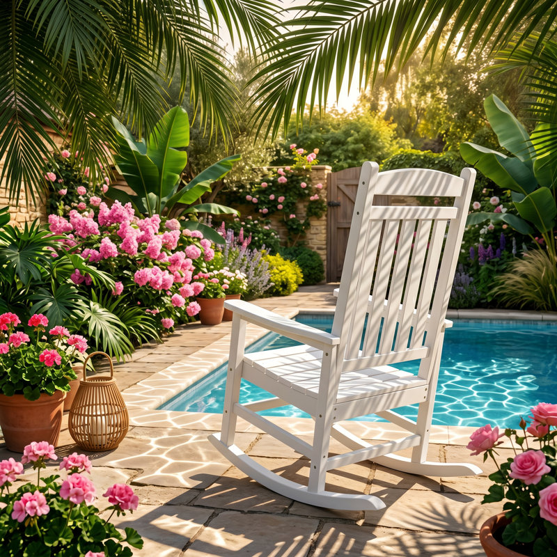 Chaise berçante surdimensionnée en polyéthylène haute densité l 25,9 po x P 35,04 po x H 41,34 po
