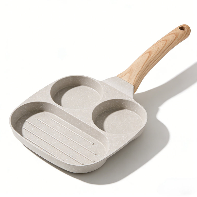 Mini poêle à frire domestique, poêle antiadhésive en aluminium et en pierre Maifan, cuisinière à gaz et à induction Universal
