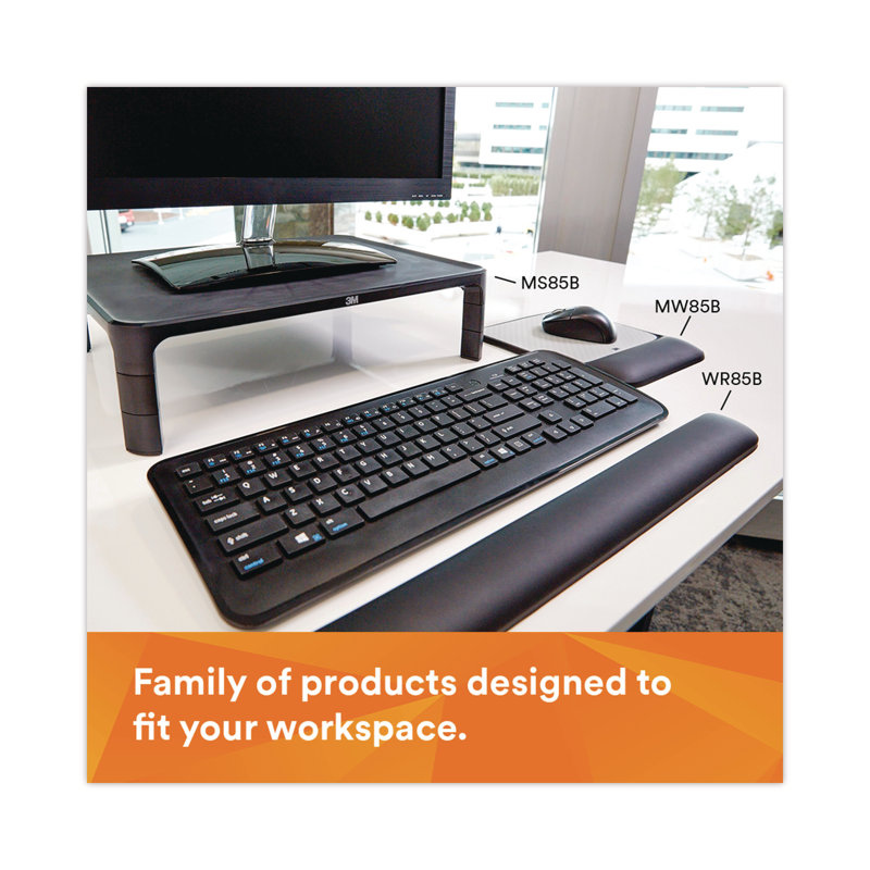 Adjustable Black Plastic Monitor Stand with Height Adjustment