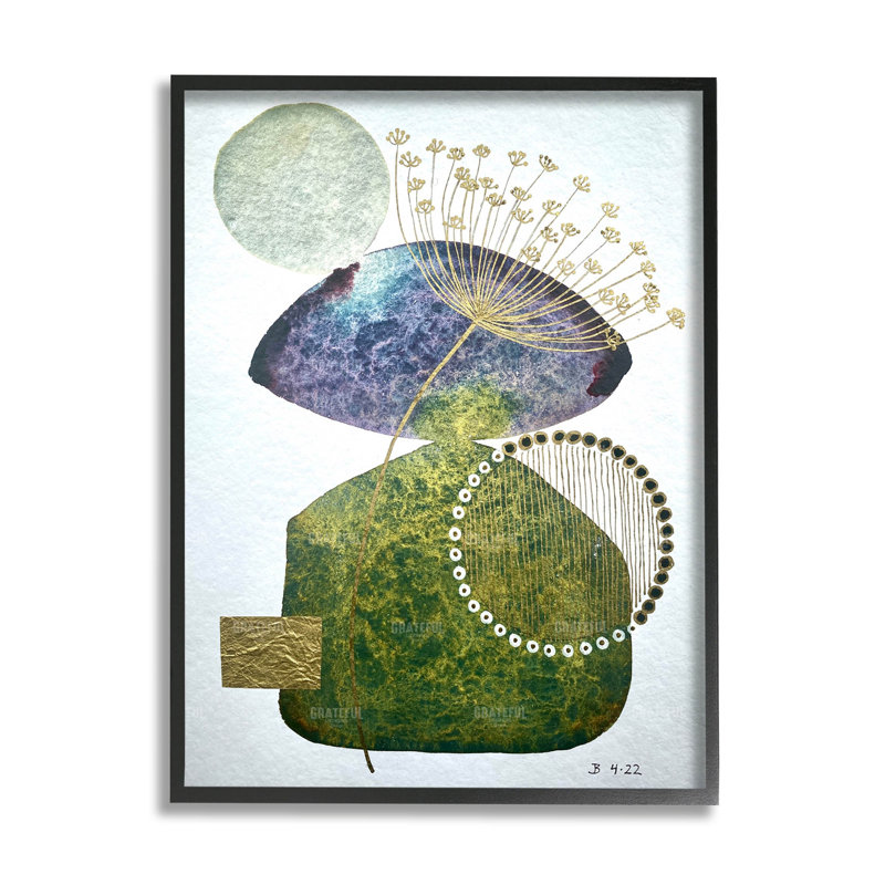 Mossy Botanical Contemporary, art de la giclée encadrée par Jocelyn Benford, Giclée encadrée noir minuit