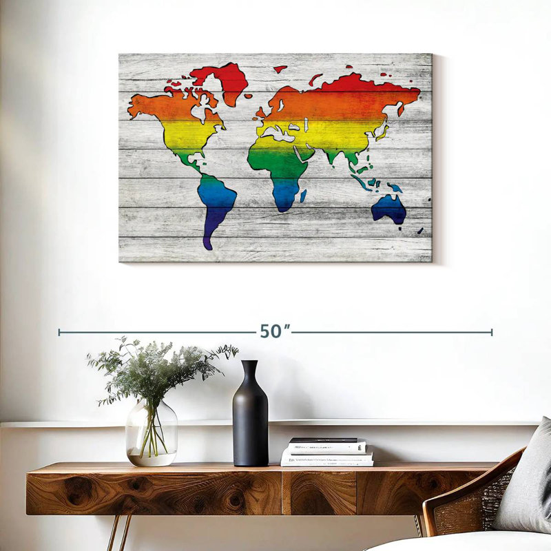 Carte du monde Aliaz Pride, H 24 po x l 36 po
