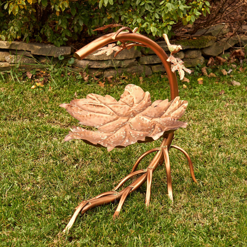 Bain d'oiseaux en feuille d'érable Idylwood, Cuivre