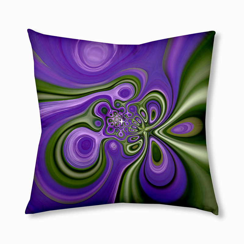 141_Oreiller de sol touffeté style bohème et éclectique Iris Swirl, 30 po x 30 po