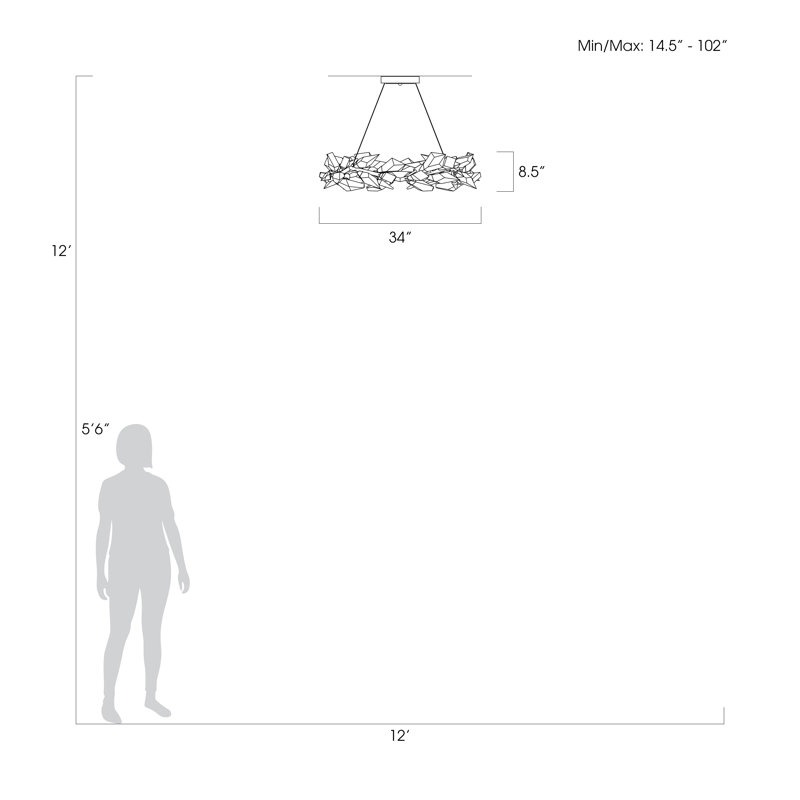 Foret 8 - Light Chandelier, Silver