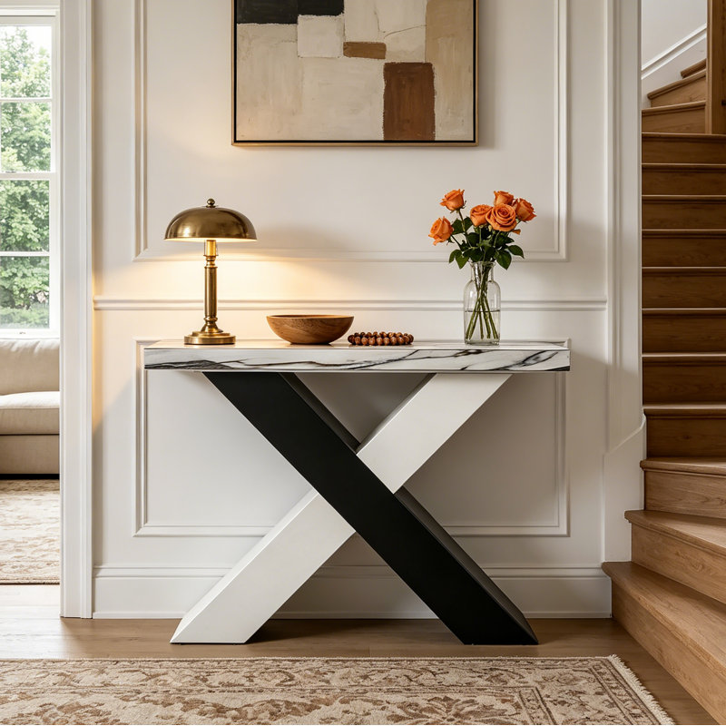 47.24" Console Table for Entryway, Modern Sofa Table for Hallway, Living Room, 33.5" H x 47.24" W x 13.8" D
