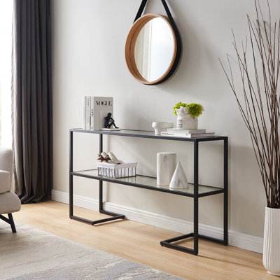 Glass Top Console Table