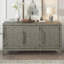 Buffet de rangement conçu avec panneau de fibres à densité moyenne + placage de pin, tablettes réglables, convenant aux salons, aux entrées et aux salles d'étude.-107145890