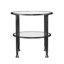 Table de bout ronde en verre et en fer patiné de 24 po avec tablette Jordyan-206000661