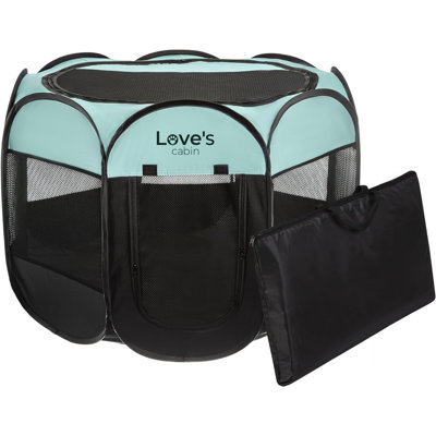 Pet Puppy Dog Playpen, Small Dog Tent Crates Cage Indoor/Outdoor, Portable Playpen For Dog And Cat, Foldable Pop Up Dog Kennel Playpen With Carring Case, Removable Zipper Top, Green