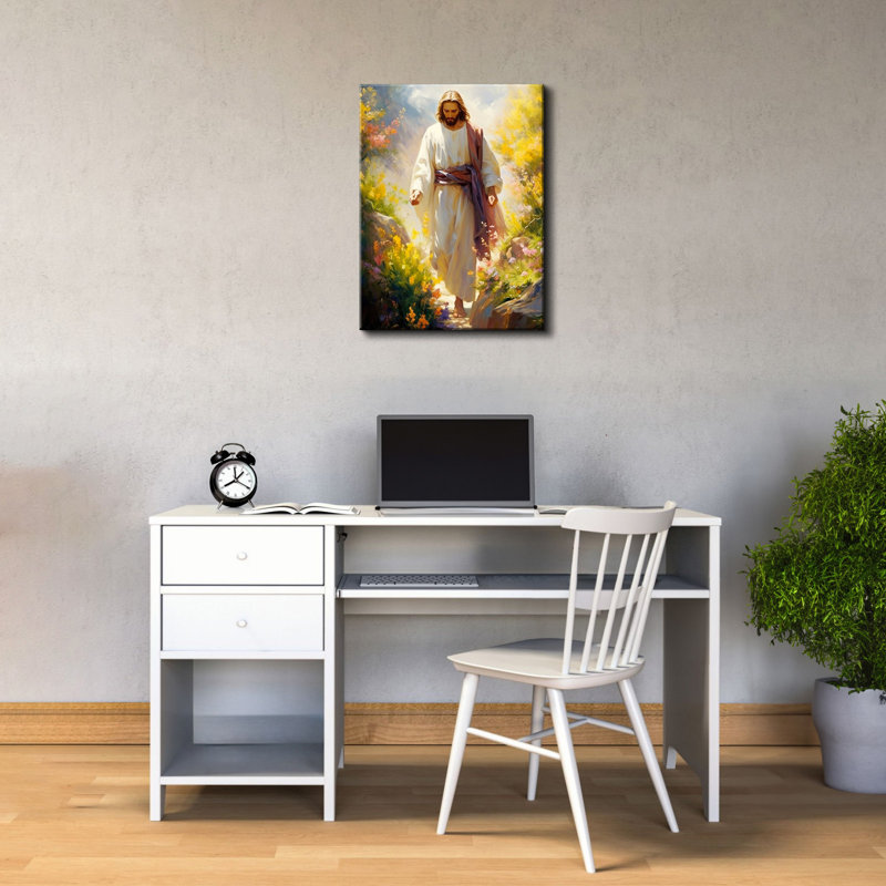 Jesus Christ encadré sur toile, H 24 po x l 18 po