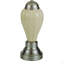 Lampe de table haute 27 po en céramique, en forme d'urne avec finition argent / ivoire, abat-jour en lin