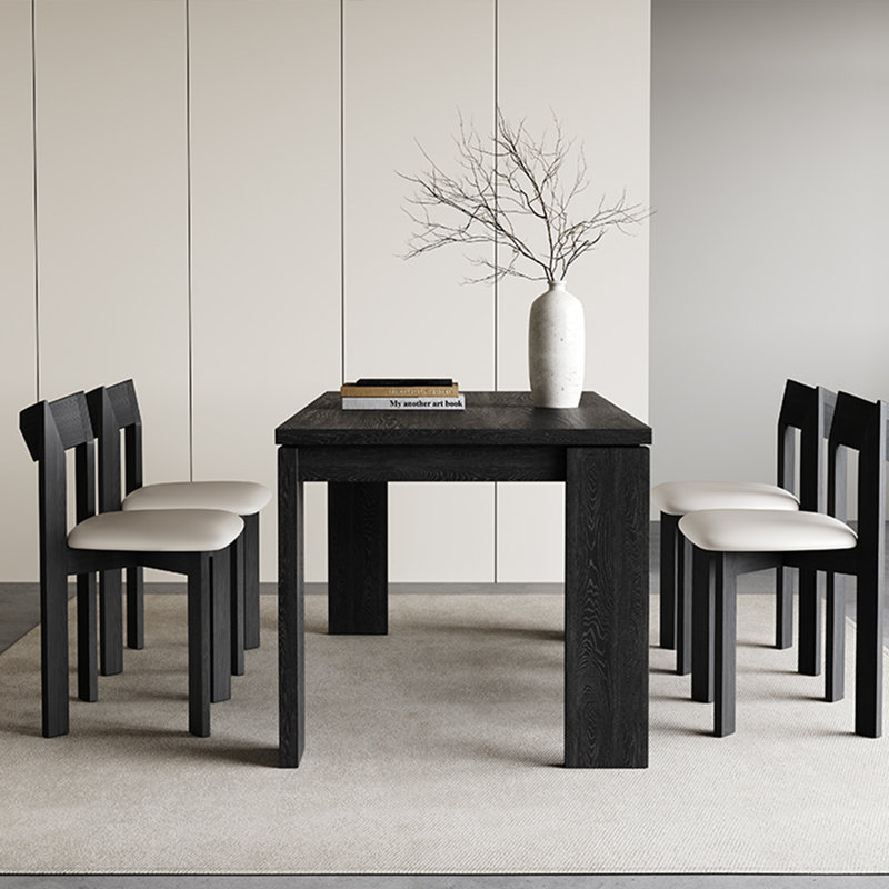 Modern simple black dining table sets., 29.53"H x 70.87"L x 35.43"W