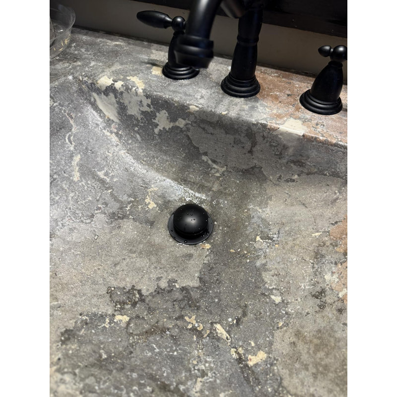 Bouchon de lavabo escamotable noir mat en laiton avec récupérateur de cheveux, remplacement universel pour ouvertures de vidange de 1 1/8", 1 1/4" et 1 1/2".