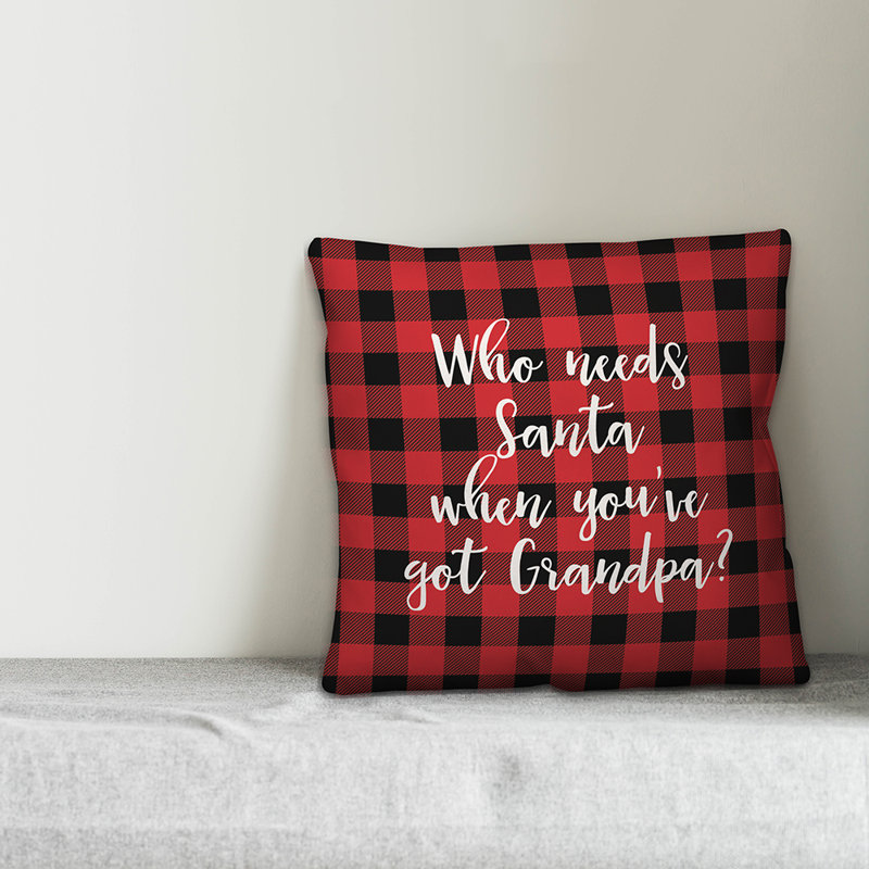  Coussin décoratif à carreaux qui a besoin du père Noël, Housse de coussin